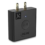 InLine – Flugzeugadapter Bluetooth 5.0 Audio Sender Transmitter für TV, PC, HiFi, aptX, universal...