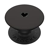 PopSockets Pop Grip:Schwarz Grau Minimalistisch Herz PopSockets mit austauschbarem PopGrip