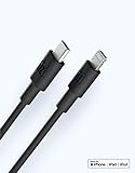 equinux tizi flip Ultra – USB-C auf Lightning Kabel (50cm, schwarz), Apple Mfi zertifiziert, PD...