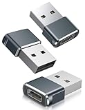 Basesailor USB C Buchse zu USB Stecker Adapter 3 Pack,Typ A Netzteil Ladegerät Adapter für iPhone...