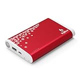 BigBlue 10,000 mAh USB aufladbarer Handwärmer 3 in 1 Powerbank mit LED Taschenlampe in rot,...