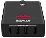 equinux tizi Tankstation USB-C + 3 USB-A (75W) mit bis zu 60W USB-C PD Leistung - 4-Port-Ladegerät...