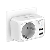 JSVER USB Steckdose 4000W mit 2 USB Anschluss,Steckdosenadapter USB Adapter Steckdose Schuko Stecker...