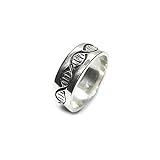 Stilvolle Sterling Silber Ring Band DNA Echte Solide Gestempelt 925 (70 (22.3))