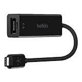Belkin USB-C auf Gigabit Ethernet Adapter (15cm, USB-C Stecker, RJ45-Buchse, unterstützt...