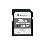 Nextorage Japan SDXC-Speicherkarte (256 GB, UHS-II V60, maximale Lesegeschwindigkeit 280 MB/s,...