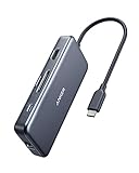 Anker USB C Hub, 7 in 1 PowerExpand+ Adapter mit 4K HDMI, 60W Power Delivery, 1GBPS Ethernet, 2 USB...