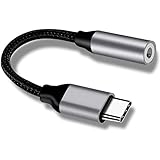 PADCR USB C Kopfhörer Adapter, USB-C zu 3,5mm Klinke Kopfhörer Audio Adapter, Universell… (Grau)