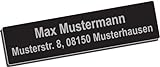 Adressschild ALU elox. 40x10mm mit hochwertiger Lasergravur inkl. Klebestreifen 'Drohnenkennzeichen'