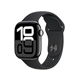 Apple Watch Series 10 (GPS + Cellular 42 mm) Smartwatch mit Aluminiumgehäuse in Diamantschwarz und...