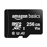 Amazon Basics MicroSDXC, 256 GB, mit SD Adapter, A2, U3, Lesegeschwindigkeit bis zu 100 MB/s,...