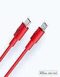 equinux tizi flip Ultra – USB-C auf Lightning Kabel (1m, rot), Apple Mfi zertifiziert, PD Power...