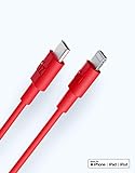 equinux tizi flip ULTRA – USB-C auf Lightning Kabel (50cm, rot), Apple Mfi zertifiziert, PD Power...