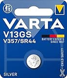 VARTA Batterien V13GS/V357/SR44 Knopfzelle, 1 Stück, Silver Coin, 1,55V, kindersichere Verpackung,...