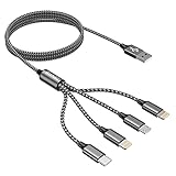 Multi USB Kabel,4 in 1 Universal Ladekabel [1.2M] Schnell Mehrfach mit iPhone Micro USB Typ C...