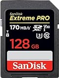 SanDisk Extreme PRO 128GB SDXC Memory Card up to 170MB/s, UHS-1, Class 10, U3, V30