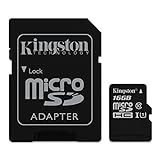 Kingston SDC10G2/16GB microSD Klasse 10 bis zu 45MB/s Speicherkarte (mit SD-Adapter)