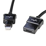 CableJive dockXtender L, 180 cm Verlängerungskabel für iPhone und für iPad, Schwarz