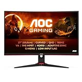 AOC Gaming CQ27G2SE - 27 Zoll QHD Curved Monitor, FreeSync Premium (2560x1440, 165 Hz, HDMI 1.4,...