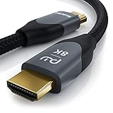 CSL - 8k HDMI Kabel 2.1 1 Meter - 8K @ 60Hz 4K @ 120Hz mit DSC - HDMI 2.1 2.0a 2.0b - 3D - Highspeed...