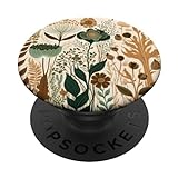 PopSockets Pop Grip:Greenery Botanical Boho Wildflowers Strichkunst Floral PopSockets mit...