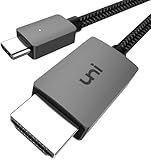 uni USB-C-auf-HDMI-Kabel 4K UHD (Thunderbolt 4/3) Typ C auf HDMI für Heimkino/Arbeit [Aluminium,...