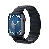 Apple Watch Series 9 (GPS + Cellular, 45 mm) Smartwatch mit Aluminiumgehäuse und Sport Loop Armband...