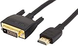 Amazon Basics - HDMI-A-auf-DVI-Adapterkabel für Fernseher, bidirektional, 1080P, vergoldet, 1.8 m,...