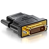 deleyCON HDMI zu DVI Adapter - HDMI Buchse zu DVI Stecker (24+1) (19pol) 1920x1200 1080p - Schwarz