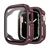 TAURI [2 in 1] Schutzhülle Kompatibel mit Apple Watch Series 7/8 45mm Hülle mit Tempered Glass...