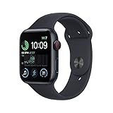 Apple Watch SE (2. Generation) (GPS + Cellular, 44mm) Smartwatch - Aluminiumgehäuse Mitternacht,...