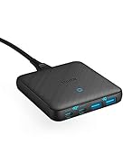 Anker PowerPort Atom III Slim Wandladegerät Duale USB-C Ports (65W Max), 4 Port PIQ 3.0 & GaN, für...