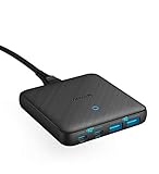 Anker PowerPort Atom III Slim Wandladegerät Duale USB-C Ports (65W Max), 4 Port PIQ 3.0 & GaN, für...