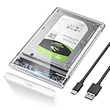 POSUGEAR Festplattengehäuse 2,5 Zoll, 6Gbps USB C 3.1 Gen 2 Externes Festplatten Gehäuse für...