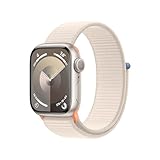 Apple Watch Series 9 (GPS, 41 mm) Smartwatch mit Aluminiumgehäuse und Sport Loop Armband in...