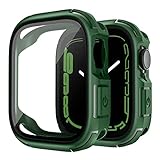 TAURI [2 in 1] Schutzhülle Kompatibel mit Apple Watch Series 7 45mm Hülle mit Tempered Glass...