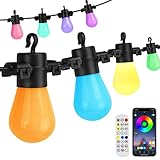 Elrigs Lichterkette Außen, LED Bunt Lichterkette Innen mit Strom o. 5V USB Stromversorgung, 11m mit...