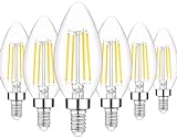 Oaomi E14 Kerze E14 Led Warmweiss LED Lampe,6er 4W E14 Glühbirne Warmweiß 2700K ersetzt 40W...