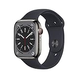 Apple Watch Series 8 (GPS + Cellular, 45mm) Smartwatch - Edelstahlgehäuse Graphit, Sportarmband...