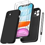 Qasyfanc HandyHülle für iPhone 11 Hülle Silikon case mit 2 Stück Panzerfolie, Ultra Microfiber...