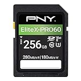 PNY 256GB EliteX-PRO60 Klasse 10 U3 V60 UHS-II SDXC Flash-Speicherkarte, EliteX-PRO 60,...