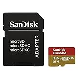 SanDisk Extreme 32 GB microSDHC Speicherkarte + SD-Adapter bis zu 100 MB/Sek., Class 10, U3, V30,...