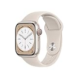 Apple Watch Series 8 (GPS + Cellular, 41mm) Smartwatch - Aluminiumgehäuse Polarstern, Sportarmband...