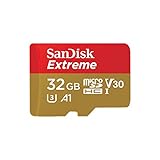 SanDisk Extreme 32 GB microSDHC Memory Card + SD Adapter with A1 App Performance + Rescue Pro...