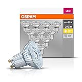 Osram Base PAR16 LED-Reflektorlampe mit GU10-Sockel, 4.3 W, Warmweiß, 10 Stück (1er Pack)