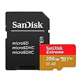 SanDisk Extreme 256 GB microSDXC Memory Card + SD Adapter with A2 App Performance + Rescue Pro...