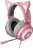 Razer Kraken Kitty - Kabelgebundenes Gaming Katzenohren-Headset (anpassbarer RGB Chroma-Beleuchtung,...