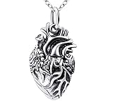 Anatomisches Herz Anhänger Halskette aus 925 Sterling Silber Medizin Herzkette Damen by Serebra...