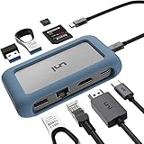 uni USB C Hub 8-in-1 aus Aluminium mit abnehmbarem Kabel und Hülle, Multiport von 4K HDMI, 1Gbps...