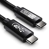 CABLETEX 1m USB 4 Gen3x2 Monitorkabel für Thunderbolt 3, USB C | 40GBit/s | 8K Video | 100W | 5A |...